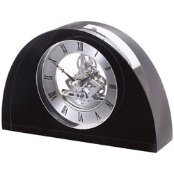 Dartington Crystal Oval Glass Clock Black